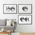 thumbnail image 3 of IDEA4WALL Framed Canvas Print Wall Art Set of 3 Noun Mare Lunar Surface Illustration Posters Wall Decor Black and White Moon Prints Modern Art Contemporary Minimal Artwork - 16"x24"x3 Black, 3 of 5