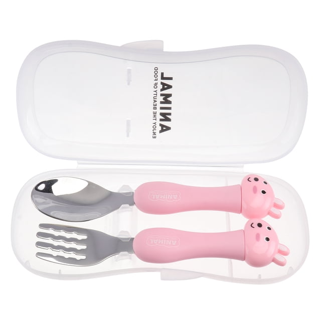 MasteelfCA 1 Set Animal Spoon Fork Kit Children Stainless Steel Tableware Student Cutlery