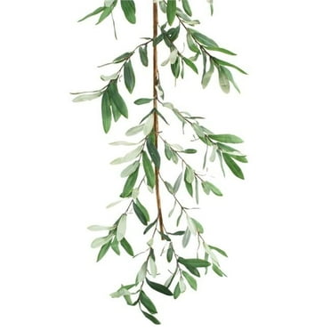 5.5 ft. Polyester Olive Leaf Garland, Green & Brown