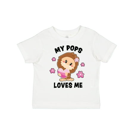 

Inktastic My Pops Loves Me with Bigfoot Gift Toddler Toddler Girl T-Shirt
