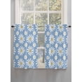 thumbnail image 5 of Blue Daisy Bathroom Window Curtain, Spring Floral Elegant Pastoral Botanical Light Filtering Coffee Kitchen Curtains, Bedroom Living Room Curtains 2 Panel 84"x54", 5 of 6