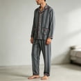 thumbnail image 5 of Jamicy Soft Pajamas for Men Long Sleeve Soft Pajamas for Men Button Down Sleepwear Pjs Lounge Sets with Pockets Home Wear for Winter, 5 of 6
