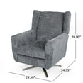 thumbnail image 3 of Noble House Ranya Fabric and Iron Swivel Chair, Gray, 3 of 9
