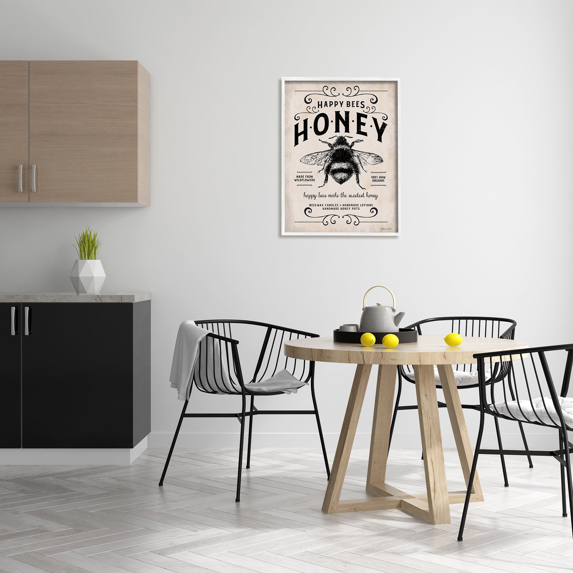 Stupell Industries Honey Bee Rustic Farm Textured Word Design, 24 x 30,Design by Stephanie Workman Marrott