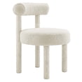 thumbnail image 3 of Side Dining Chair, Set of 2, Ivory White, Fabric, Kitchen Cafe Bistro Hospitality Restaurant, Modern Contemporary HB36145, 3 of 11