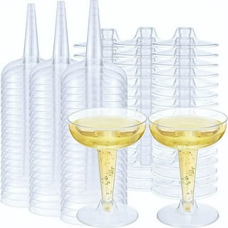 Plastic Champagne Flutes Mini Champagne Glasses 18 Pack Clear Disposable Champagne  Glasses 5.5OZ Mimosa Wine