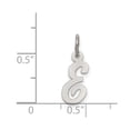 thumbnail image 2 of 925 Sterling Silver Solid Polished Small Script Intial E Charm 16x8mm Wide Pendant Necklace for Women, 2 of 2