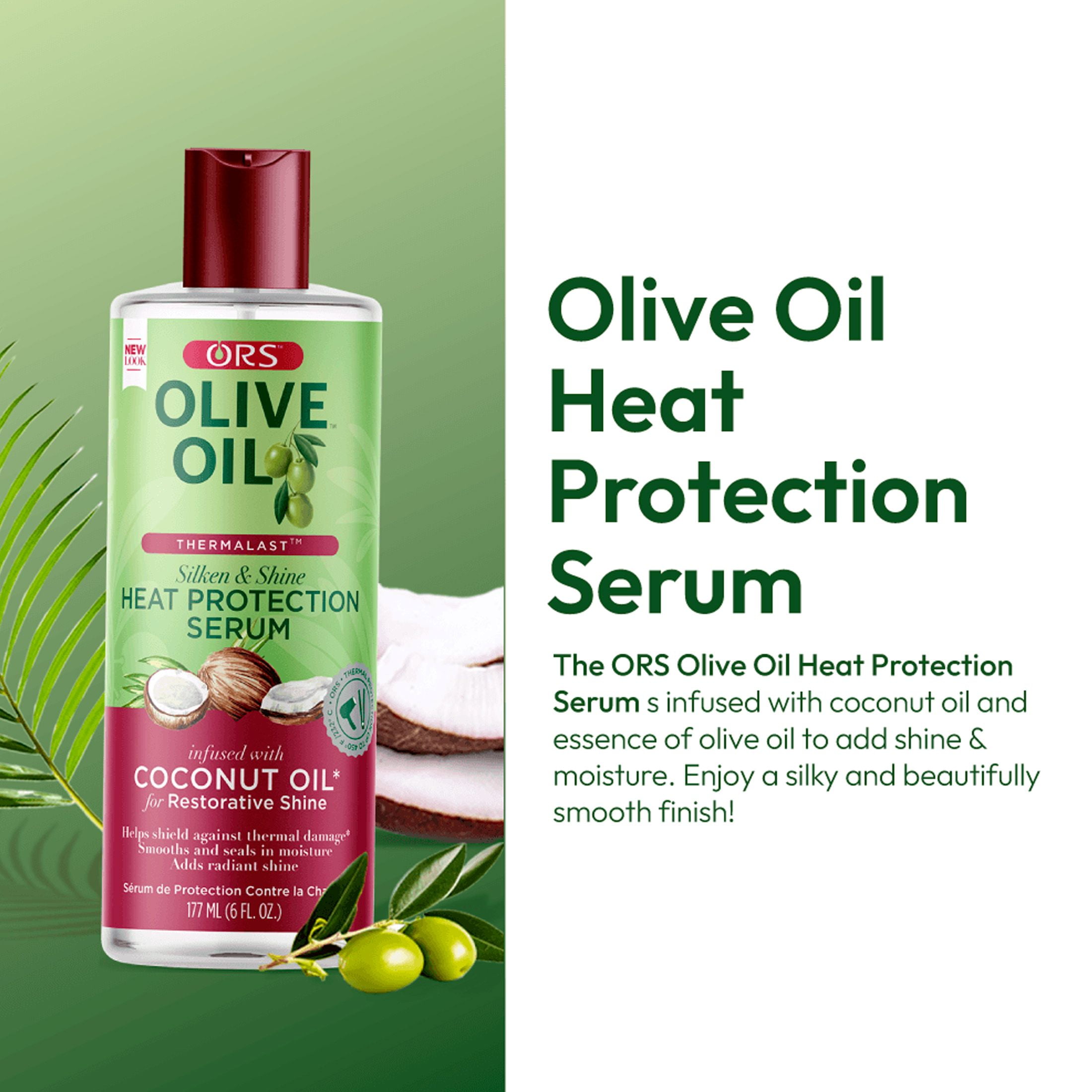(4 pack) ORS Heat Protection Hair Serum 6 fl.oz., Heat Damaged Hair, Moisturizing