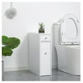 thumbnail image 2 of KWUXIN Small Bathroom Storage Cabinet Slim, Wooden Toilet Floor Organizer with Drawers, for Narrow Spaces, White, 2 of 9
