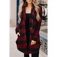 thumbnail image 2 of Abrigo Con Cuello De Solapa A Cuadros Para Mujer, Chaqueta A Cuadros De Mujer Cómoda De Un Solo Pecho Para Lavado A Máquina De Longitud Media Para Uso Diario ANGGREK Otros, 2 of 4