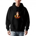 thumbnail image 2 of Men's Loose Fit Hoodie with Cartoon Guinea Pig Design Front Pocket Drawstrings Stars & ' WHOIDES ' Text - Cozy Pullover Sweatshirt, 2 of 7