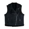 thumbnail image 4 of GigrtiJin Women's Sherpa Lined Leather Vest Jacket Fall Winter Zip up Sleeveless Warm Comfy Coat with Pockets, 4 of 4