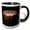 Black/White, variant on 3drose, Carousel Merry Go Round Amusement Park Lit up at Night, 11oz Two-tone Green Mug