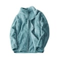 thumbnail image 4 of uublik Men's Fleece Jackets & Coats Full Zip Lightweight Fleece Jacket Casual Soft Warm Coats with Pockets Sky Blue, 4 of 5