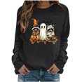 thumbnail image 3 of VKOYWKM Casual Sweatshirt for Women Halloween Ghost Pumpkin Graphic Oversized Sweatshirt Spooky Season Long Sleeve Crew Neck Sweatshirt Holiday Party Pullover, 3 of 5