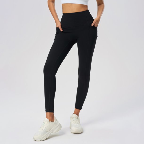 MKLEKYY Pantalones deportivos para mujer, nuevos pantalones de yoga de cintura alta con realce para ejercicio, línea No Awkwardness 746