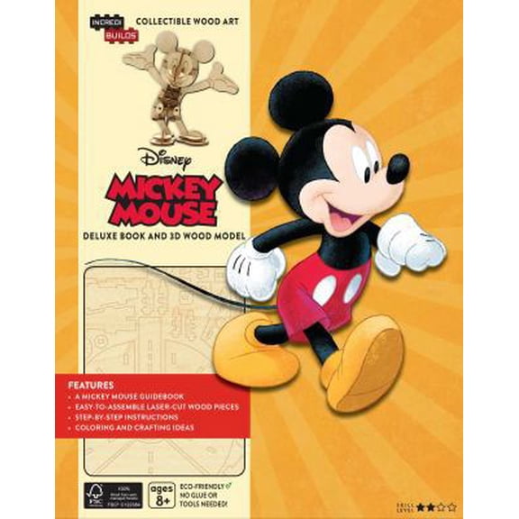 Pre-Owned IncrediBuilds: Walt Disney: Mickey Mouse Deluxe Book and Model Set (Hardcover) 168298091X 9781682980910