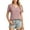 A-04 Pink, variant on Women's Short Sleeve Shirts Summer V-Neck Ribbed Knit Regular Fit Ladies Tops White M
