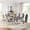 Faux marble, Silver, variant on 69" Faux Marble Dining Table Set for 6, Modern Polished Stainless Steel Pedestal with 6 Oval High-Back Leather Chairs, Suitable for Kitchen