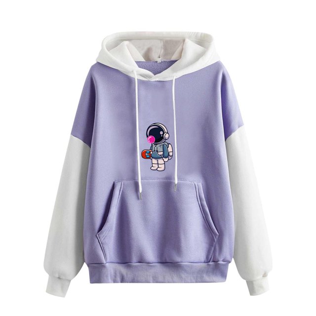 Sudadera Para Mujer Sudaderas Con Cuello Redondo Moda Casual Impreso Blusa de Manga Larga Tops Sudadera Patchwork Con Capucha Odeerbi ODB146030