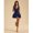 Navy Blue, variant on Blue Women's Solid Color Deep V-Neck Ruffle Hem Sleeveless Dress, Dresses