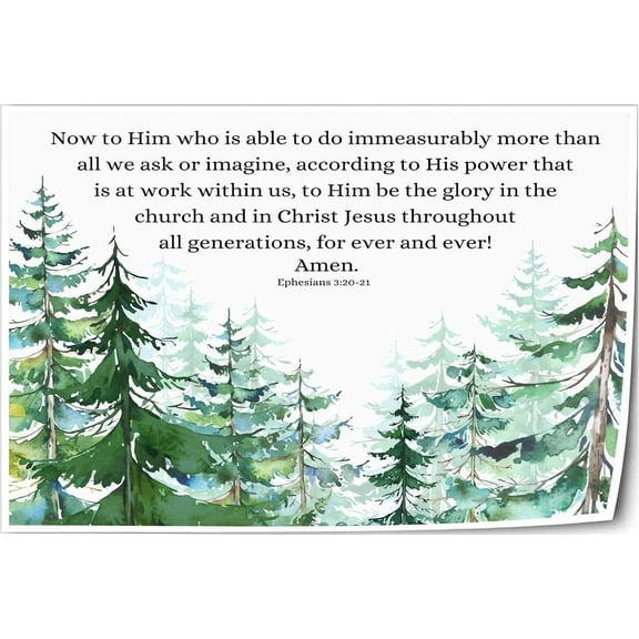 Ephesians 3 20-21 Bible Scripture Wall Decor Bible Verse Posters Art Pictures for Bathroom Painting Decoration Prints on Canvas Bedroom