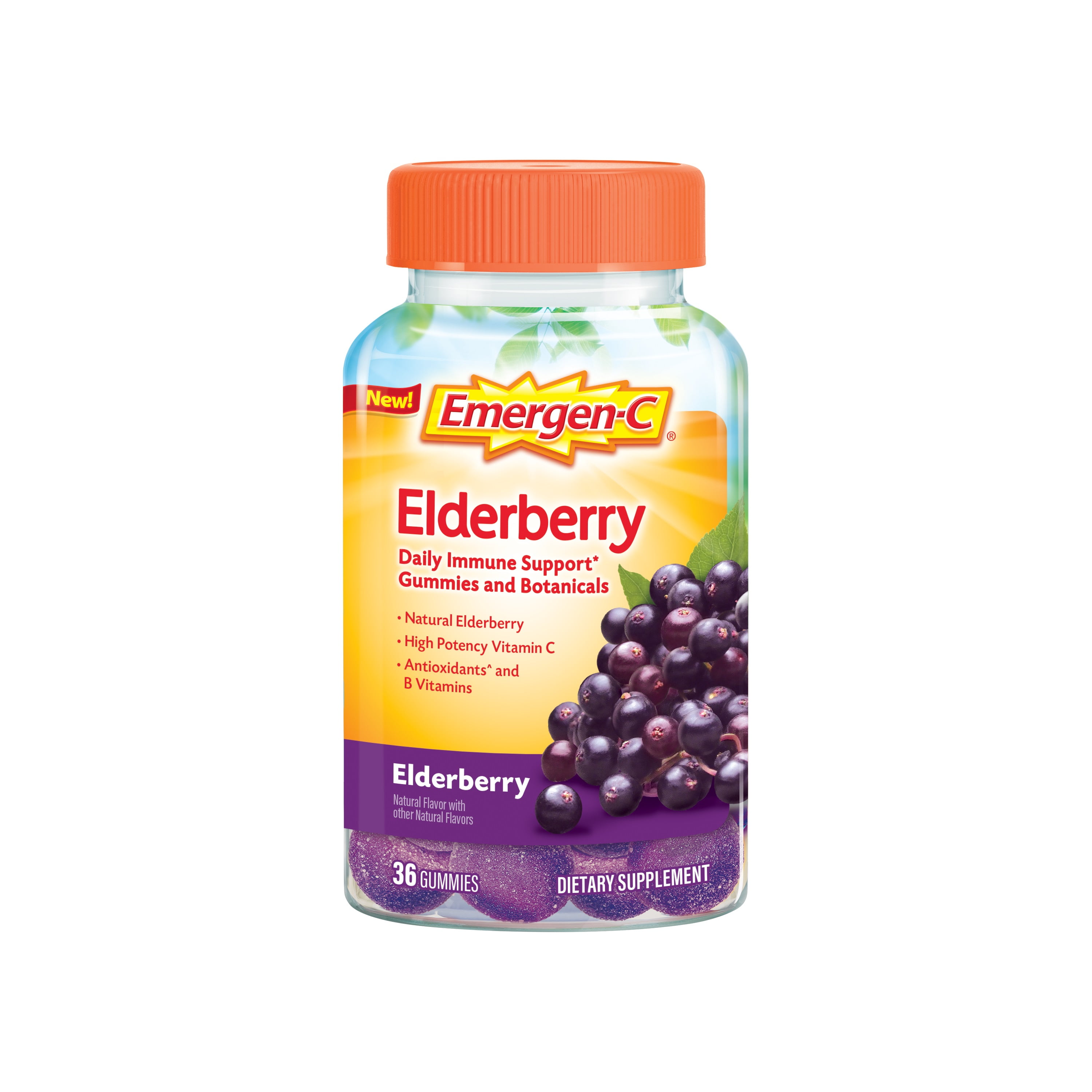 EmergenC Elderberry Gummies, Elderberry Immune Support Natural Flavors