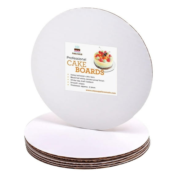 8" Round Coated Cakeboard, 12 ct.