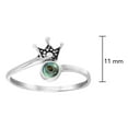 thumbnail image 2 of Princess Perfect Tiara Crown Abalone Shell Sterling Silver Band Ring for Female Anniversary Size-8, 2 of 5