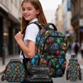 thumbnail image 2 of Yspwyqan Kids Backpack Set for Elementary, Colorful Truck Backpack and Lunchbox with Padded Straps, Large Capacity Multi-Pocket Daypack for Boys Back to School, 2 of 7