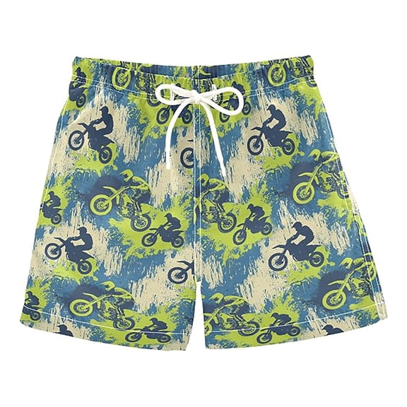 FYDUU Boys Shorts Summer Printed Elastic Waist Beach Shorts for Kids Lightweight Breathable Shorts Comfortable Bottoms for Chlidren Trendy Trousers 9-10 Years
