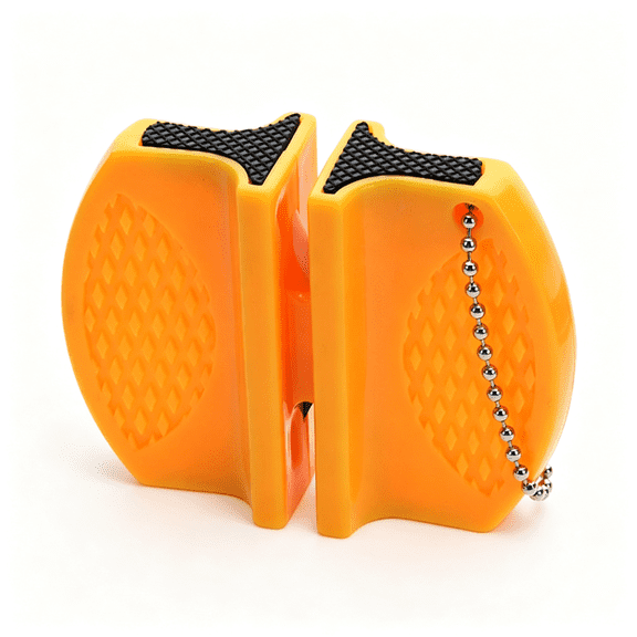 KASIU Smith’S Ccks 2-Step Knife Sharpener-Yellow-2-Step Preset Coarse&Fine Slots-Outdoor Handheld Knife Sharpener-Fishing,Hunting,Fillet,Pocket Knives-Compact Plastic Portable Keychain Tool
