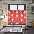 thumbnail image 4 of Yayeee Kitchen Curtains Tier Pair Light Filtering 27"x24" Rod Pocket Short Cafe Window Panel, Red Snowman, 4 of 7
