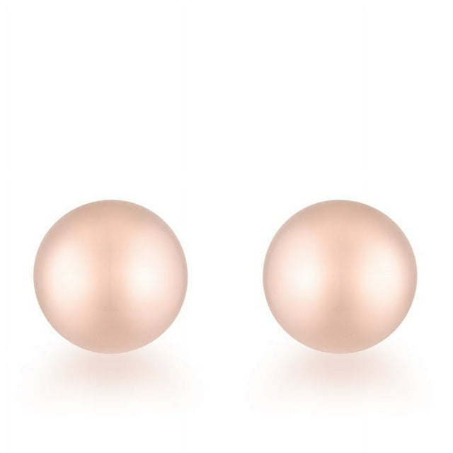 Precious Stars Rose Goldtone Stainless Steel 6mm Sphere Earring Studs