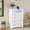 White, variant on QinaQin Tall Bedroom Wardrobe with LED Lights and Charging Station, 4 Drawer Wooden Storage Cabinet for Closet, Hallway and Living Room