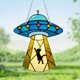 thumbnail image 4 of Xihbxyly Colgante de Nave Espacial Azul, Diseño de Disco Acrílico 2D, Divertido Adorno para Ventana, Decoración Única para Porche, para Uso En Interiores y Exteriores, Regalo Divertido para Amantes D, 4 of 6