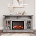 thumbnail image 3 of BELLEZE 58" TV Stand with 23" Electric Fireplace, Fireplace TV Console for TVs up to 65", Home Entertainment Center with Storage Cabinet and Adjustable Shelves - Astorga (Gray Wash), 3 of 7