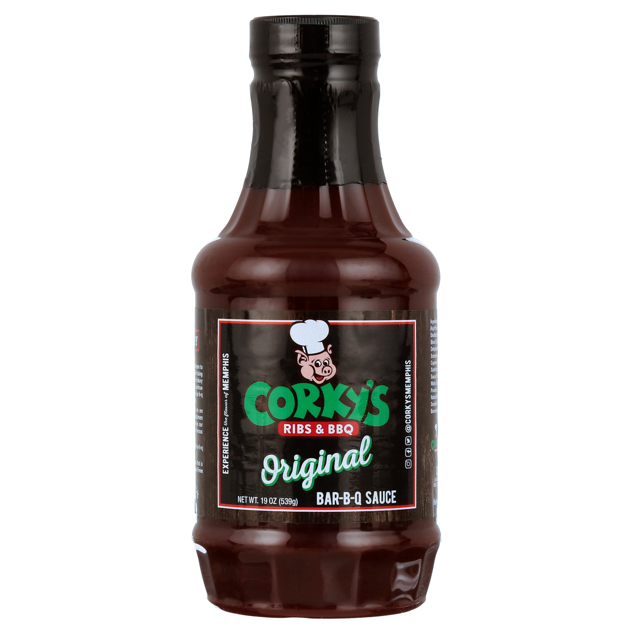 (6 pack) Corky's Original Recipe Memphis' Own Bar-B-Q Sauce, 18 oz