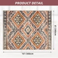 thumbnail image 3 of 8'x10' Area Rugs for Living Room, Machine Washable Non-Slip Carpet, Soft Faux Wool Low Pile Moroccan Farmhouse Western Rug, Orange, 3 of 5