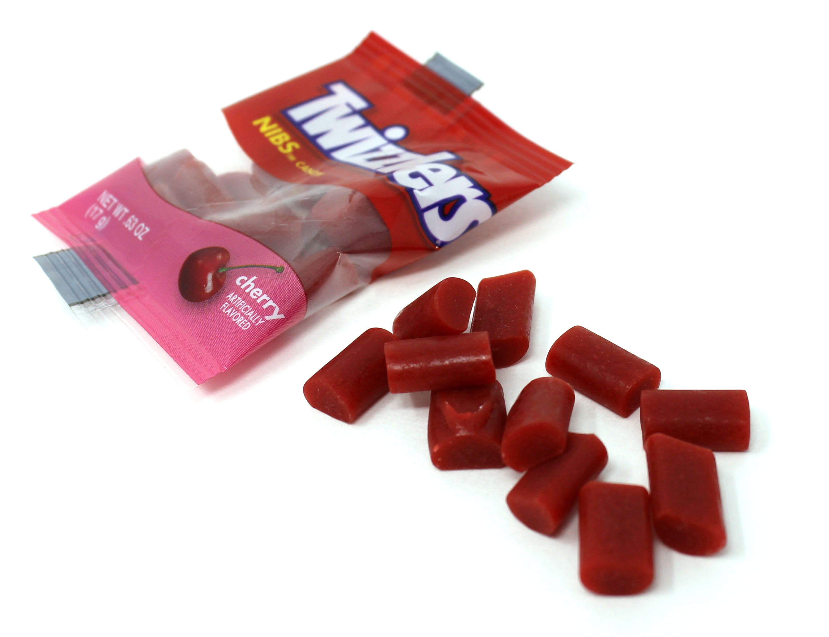 TWIZZLERS Cherry Nibs Candy Snack Size 0.63 Ounce Pouch, 5 pounds bag