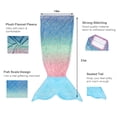 thumbnail image 6 of Kids Mermaid Tail Blanket for Girls Teens Fish Blankets Rainbow Mermaid Blankets Shinny Blue 19x51, 6 of 6