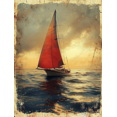 thumbnail image 1 of Qisvanset 12x16 Inch Sailboat Nautical Canvas Wall Art, Coastal Beach Style Print Kids Nursery Home Wall Decor, 1 of 8