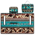 thumbnail image 4 of COEQINE Golf Cart Seat Covers with Carry Handle, Comfortable Golf Cart Seat Towel Blanket, Fits for EZGO Yamaha Club Car and Other 2-Seat Golf Carts, Blue American Tribal Cow Print, 4 of 8