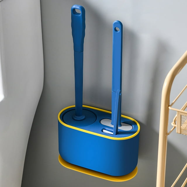 Xihbxyly Juego de Cepillos para Inodoro, 3 Tipos de Cabezales, Cerdas Duras + Goma Flexible + Cepillo de Ranura, Limpieza Eficaz de Esquinas, Base de Ventilación, Multiusos para Inodoro y Lavabo, Fác