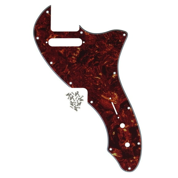 IKN Tele Thinline Pickguard Guitar Pick Guard Plate with Screws Fit 69 Telecaster Thinline Re-issue Guitar Part,4Ply Red Tortoise Shell