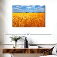 thumbnail image 3 of Elephant Stock Wheat Field Ready For Harvest Wall Art - Horizontal Canvas Wall Art - Living Room Wall Decor - Floral And Botanical Canvas - Blue And Brown Decor - 36" x 24", 3 of 8