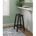 thumbnail image 3 of Linon Beamon 29" Sturdy Wood Backless Saddle Seat Bar Stool in Antique Black, 3 of 20