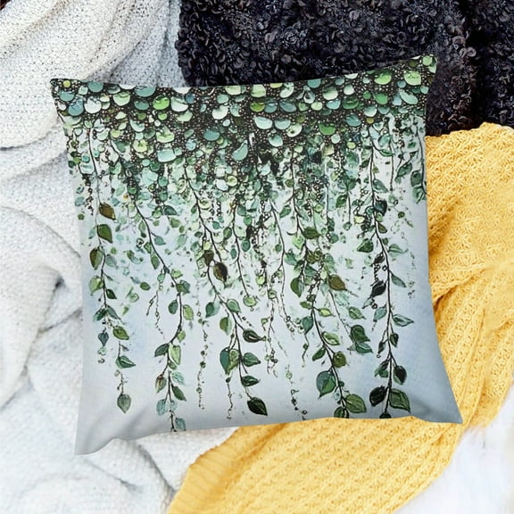 ZFLMY Home Decor Beads Environmental Art Throw Pillows Cover for Holiday, Linen Decorative Pillow Case for Home Sofa Couch, 1 Piece 18x18in