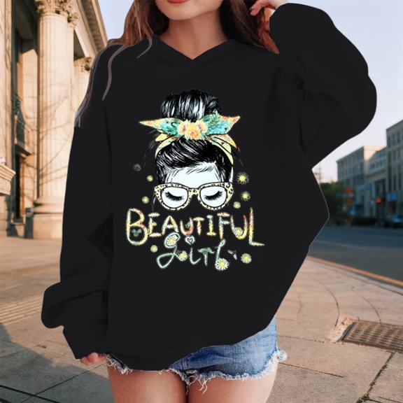 Hpapadks Girls Hoodie Kids Fleece Hoodie Warm Loose Casual Winter Pullover Girls Sweatshirt Black 120