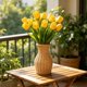 thumbnail image 4 of Tulipanes artificiales de imitación – Ramo de orquídeas artificiales de 6 ramas para decoración del hogar, follaje de plástico que no requiere mantenimiento para el alféizar de la ventana, el d, 4 of 6